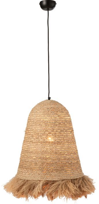 Suspension lampe en fibres de bananier naturel Ozar H 52 cm - Photo n°2