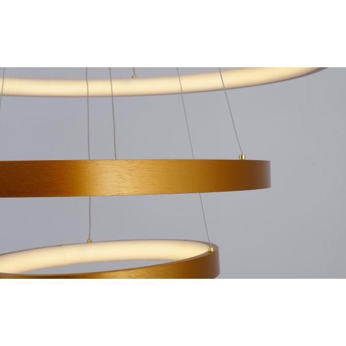 Suspension LED 2 anneaux métal brossé doré Cortex 2 - Photo n°13