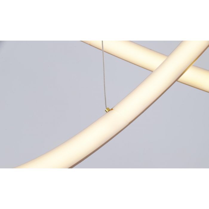 Suspension LED 2 anneaux métal brossé doré Cortex - Photo n°7