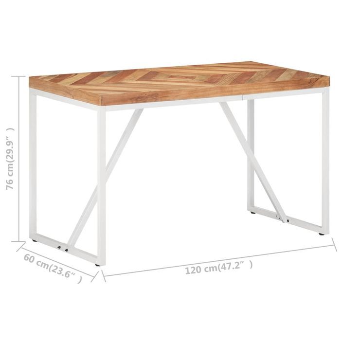 Table à dîner 120x60x76 cm Bois solide d'acacia et de manguier - Photo n°6