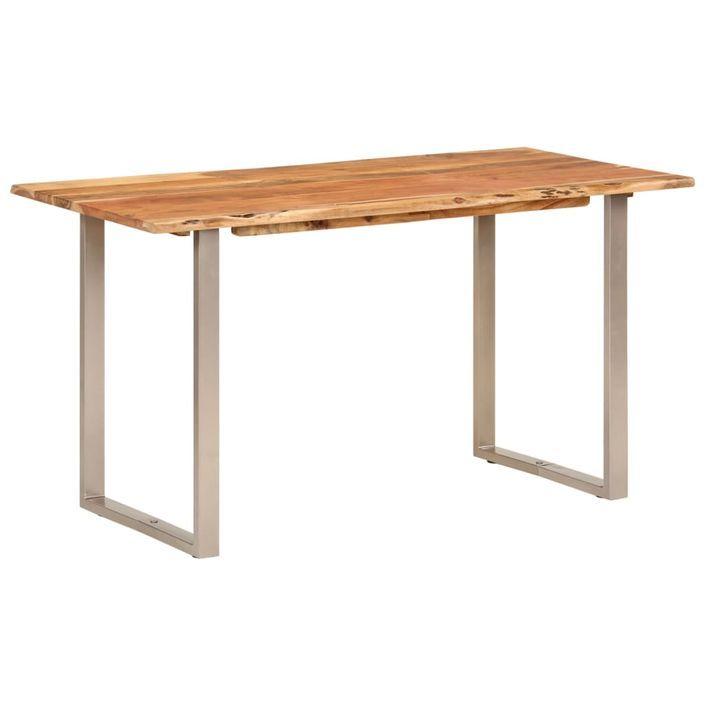 Table à dîner 140x70x76 cm Bois d'acacia solide - Photo n°1