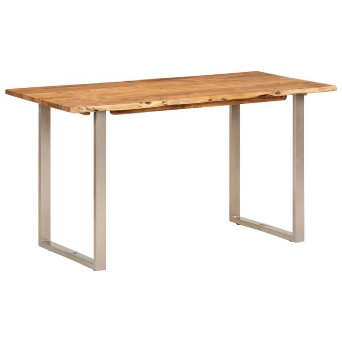 Table à dîner 140x70x76 cm Bois d'acacia solide - Photo n°9