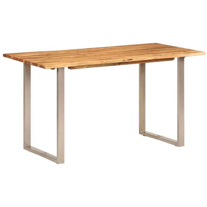 Table à dîner 140x70x76 cm Bois d'acacia solide - Photo n°10