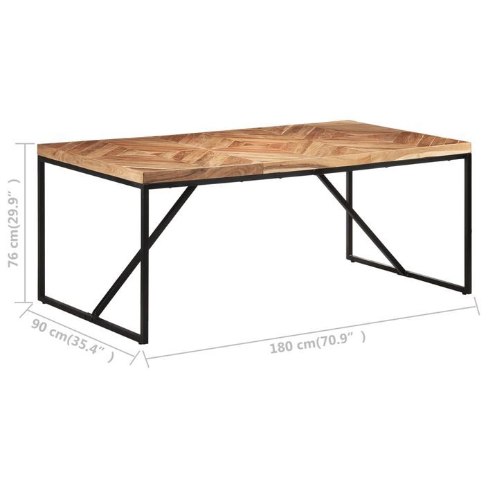 Table à dîner 180x90x76 cm Bois massif d'acacia et de manguier 2 - Photo n°6