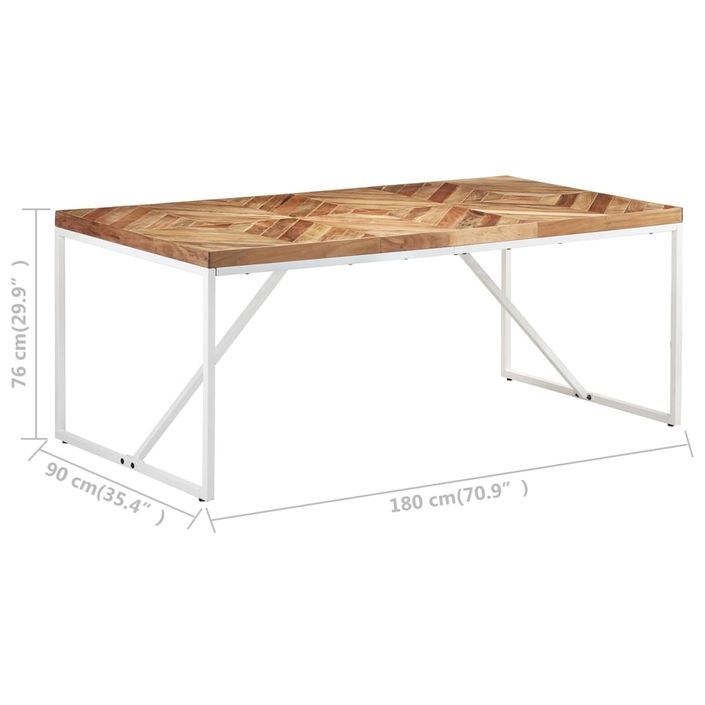 Table à dîner 180x90x76 cm Bois massif d'acacia et de manguier - Photo n°6