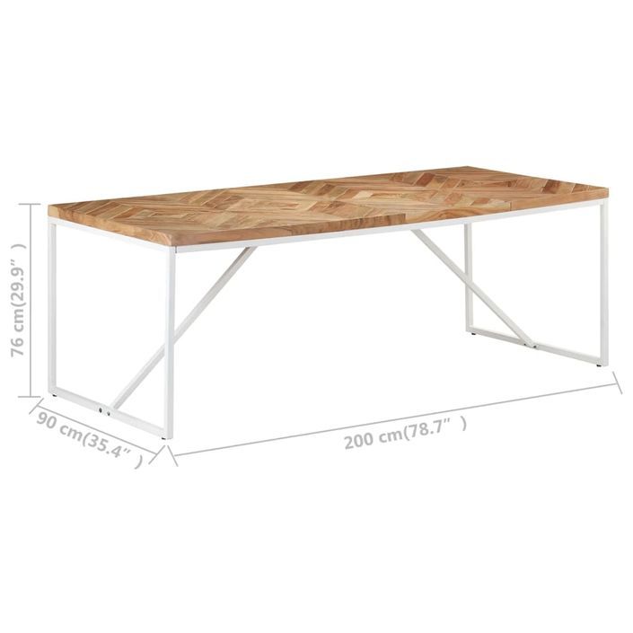 Table à dîner 200x90x76 cm Bois massif d'acacia et de manguier - Photo n°6