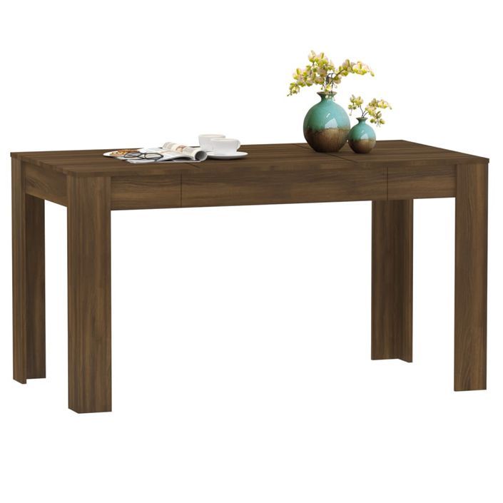 Table à dîner Chêne marron 140x74,5x76 cm Bois d'ingénierie - Photo n°6