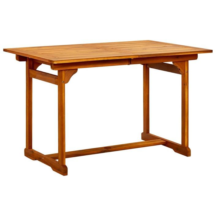 Table à dîner de jardin (120-170)x80x75 cm Bois d'acacia massif - Photo n°4