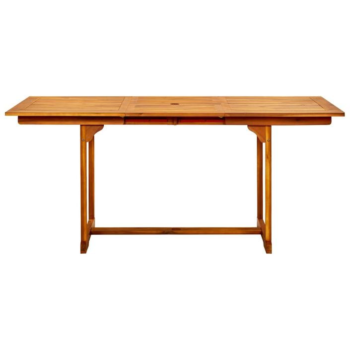 Table à dîner de jardin (120-170)x80x75 cm Bois d'acacia massif - Photo n°5