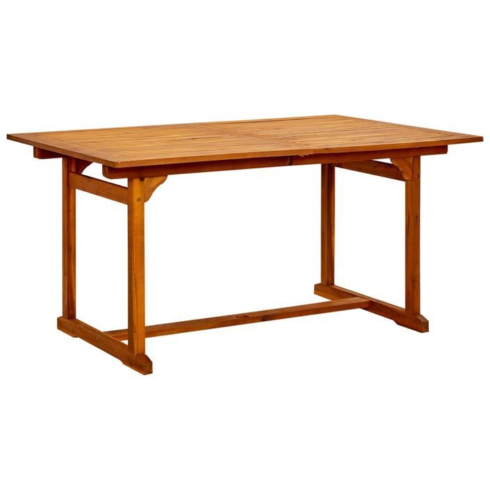 Table à dîner de jardin (150-200)x100x75cm Bois d'acacia massif - Photo n°4