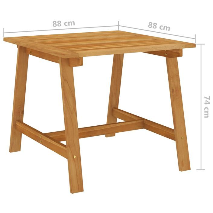 Table à dîner de jardin 88x88x74 cm Bois d'acacia massif - Photo n°6