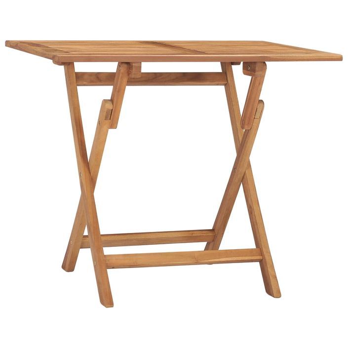 Table à dîner pliable de jardin 90x60x75 cm Bois de teck solide - Photo n°1