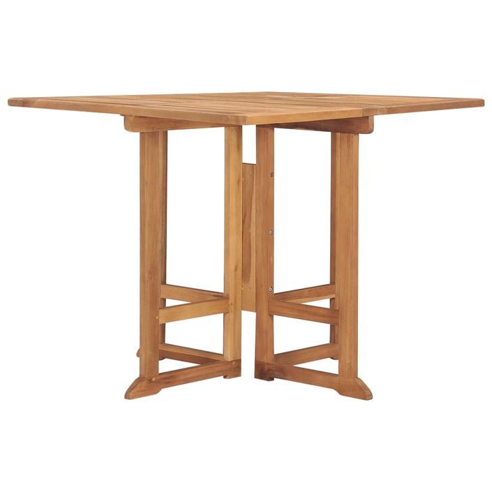 Table à dîner pliable de jardin 90x90x75 cm Bois de teck solide - Photo n°4