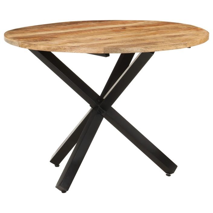 Table à dîner ronde 100x100x75 cm Bois de manguier brut - Photo n°8