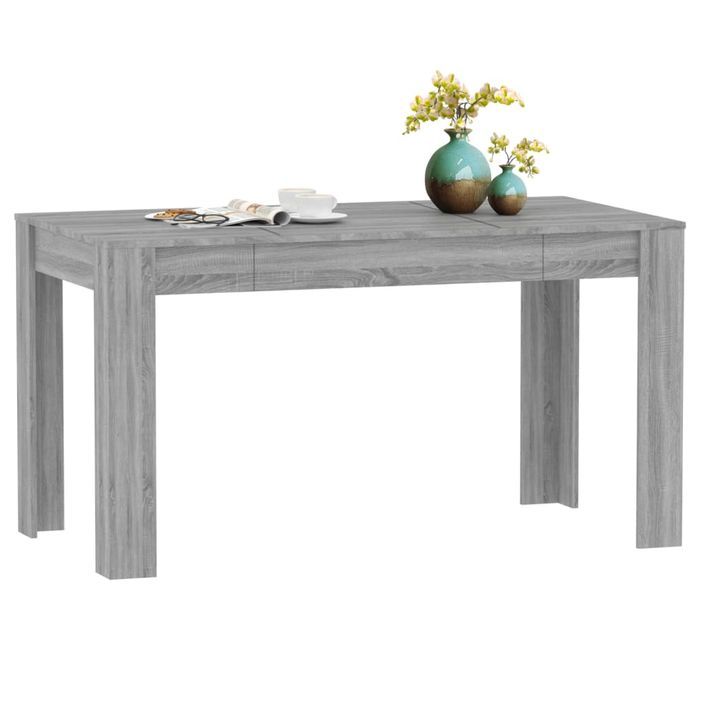 Table à dîner Sonoma gris 140x74,5x76 cm Bois d'ingénierie - Photo n°6