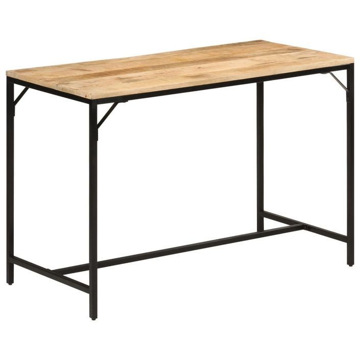 Table à manger 110x55x75 cm bois de manguier massif brut et fer - Photo n°1