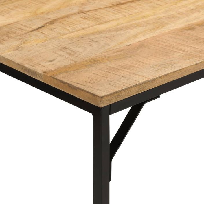Table à manger 110x55x75 cm bois de manguier massif brut et fer - Photo n°4