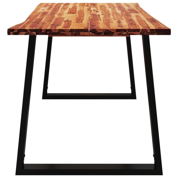 Table à manger 140x80x75 cm bois d'acacia solide à bord vif - Photo n°5