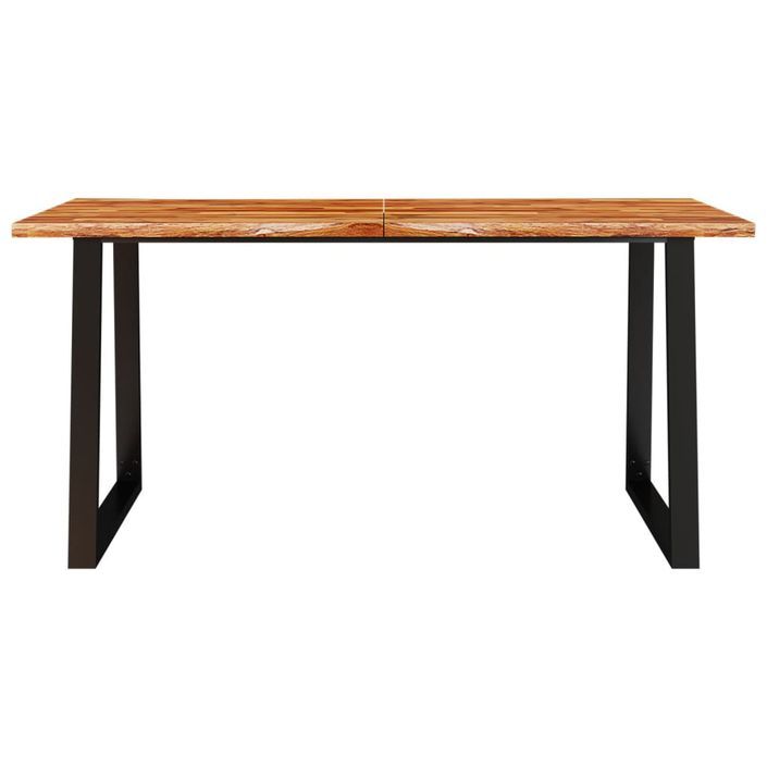 Table à manger 160x80x75 cm bois d'acacia solide à bord vif - Photo n°4