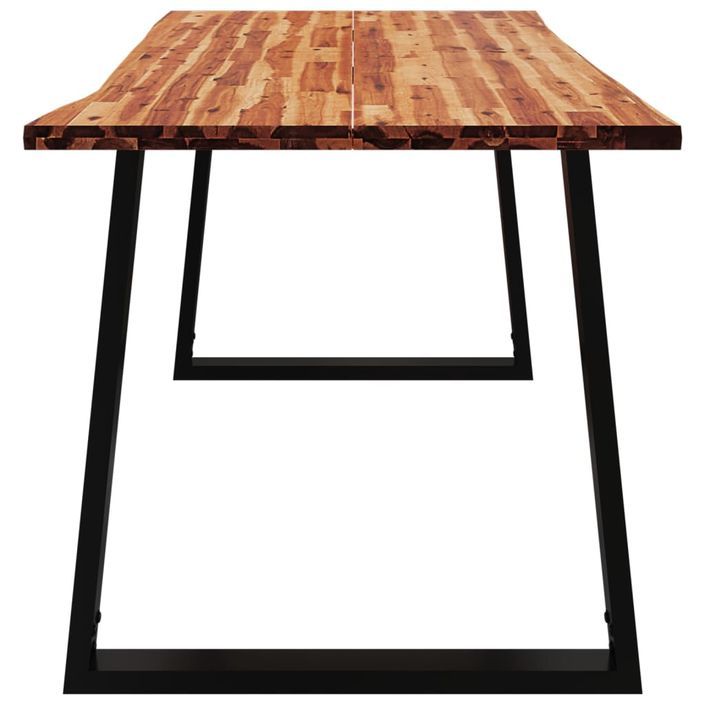 Table à manger 160x80x75 cm bois d'acacia solide à bord vif - Photo n°5