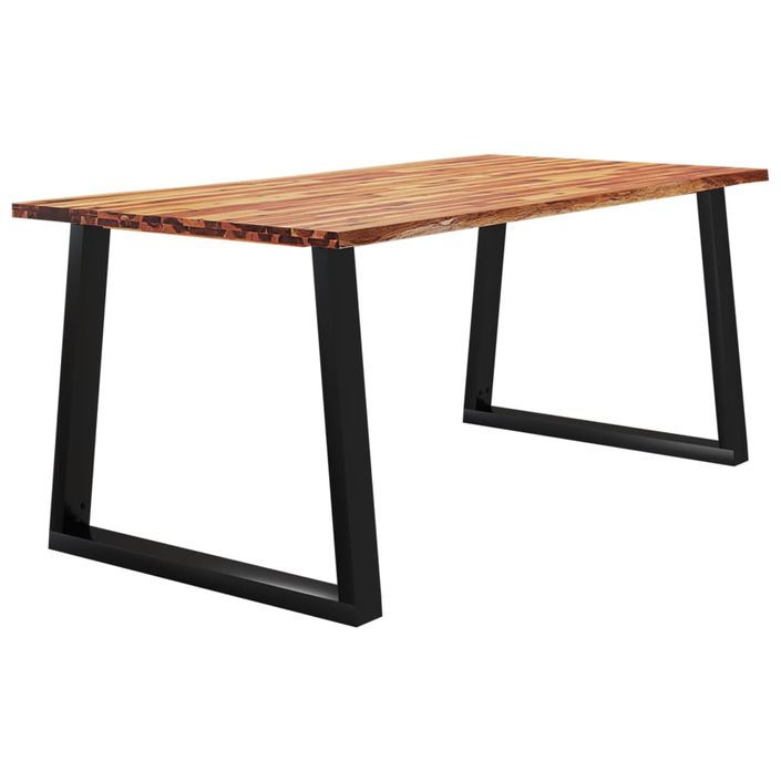 Table à manger 180x90x75 cm bois d'acacia solide à bord vif - Photo n°3