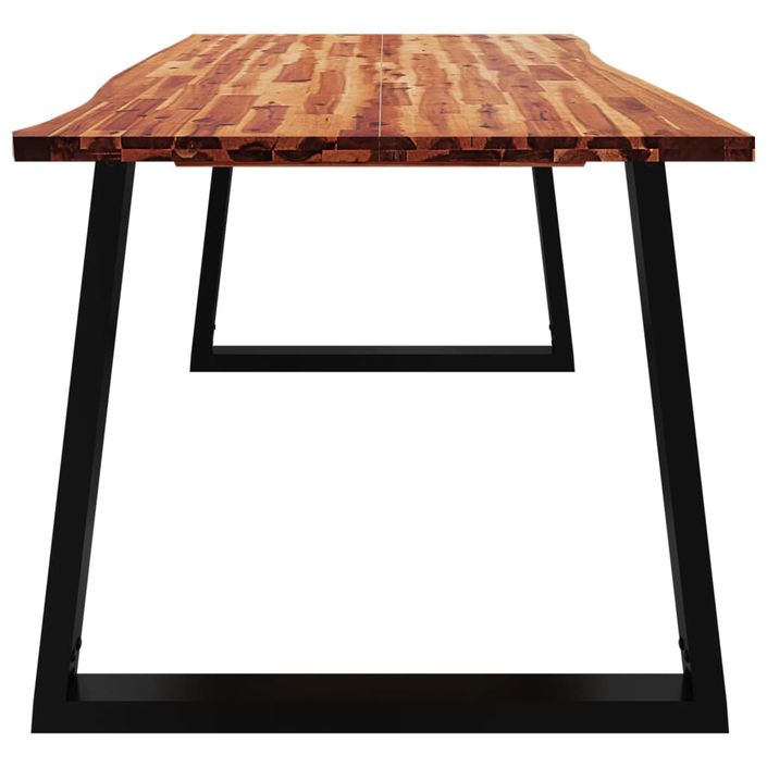 Table à manger 200x90x75 cm bois d'acacia solide à bord vif - Photo n°5