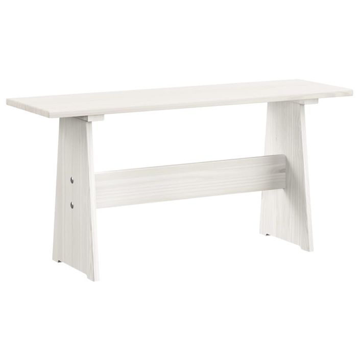 Table à manger avec banc Blanc Bois de pin solide - Photo n°6