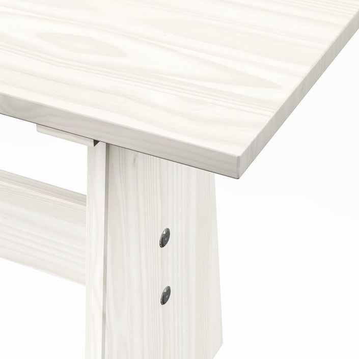 Table à manger avec banc Blanc Bois de pin solide - Photo n°8