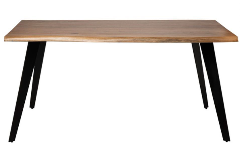 Table à manger avec plateau en bois massif et pieds en métal noir Filko - Photo n°2