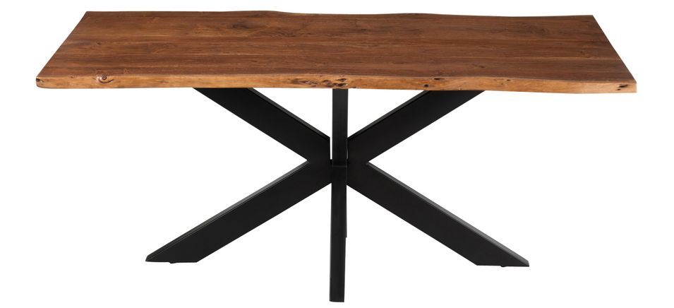Table à manger bois acacia marron L 180 cm - Photo n°2