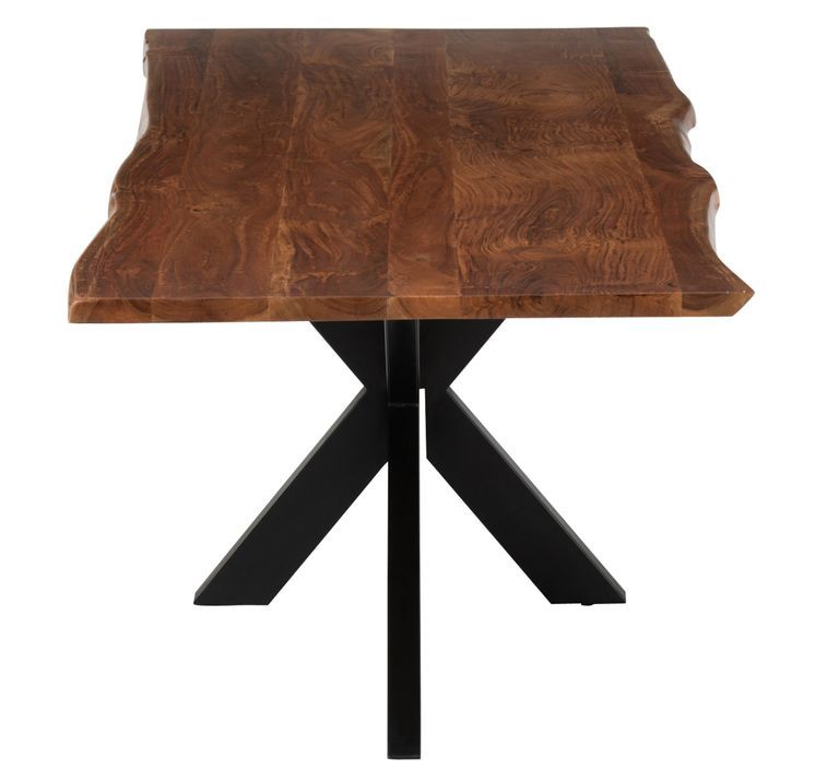 Table à manger bois acacia marron L 180 cm - Photo n°3
