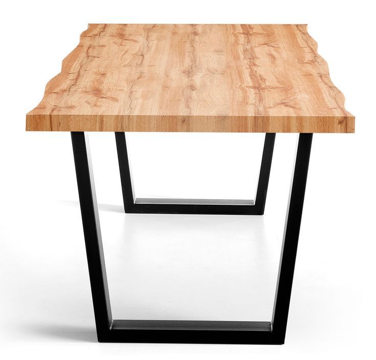 Table à manger bois de chêne rustique et métal noir Kibak 200 cm - Photo n°3