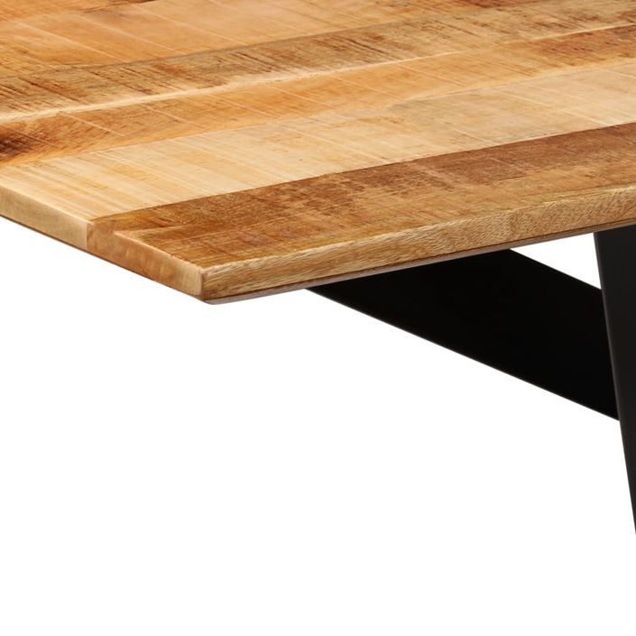 Table à manger bois de manguier brut massif et acier noir Vika 180 cm - Photo n°5