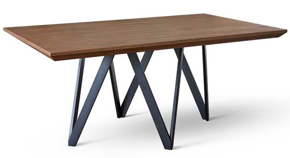 Table à manger bois de noyer et pieds métal noir Namika 180 cm - Photo n°1