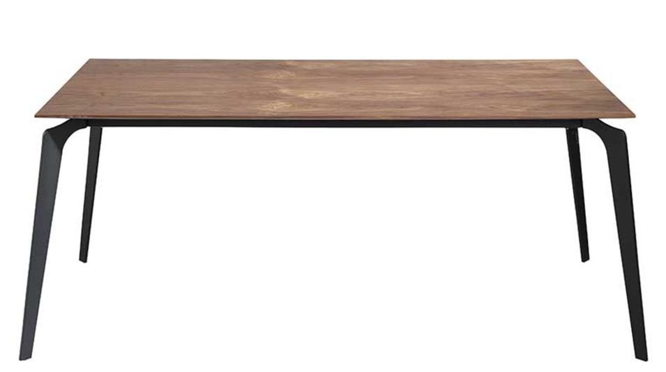 Table à manger bois de noyer et pieds métal noir Zeuka 180 cm - Photo n°3