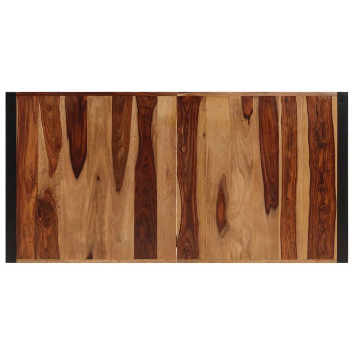 Table à manger bois de Sesham et pieds acier noir Vustick 140 cm - Photo n°4