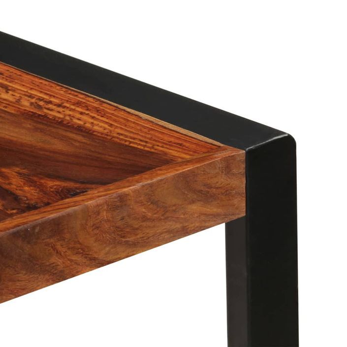 Table à manger bois de Sesham et pieds acier noir Vustick 140 cm - Photo n°5