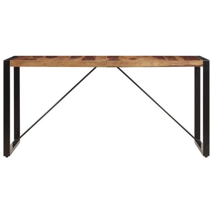 Table à manger bois de Sesham et pieds acier noir Vustick 160 cm - Photo n°2