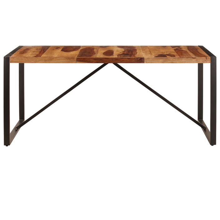 Table à manger bois de Sesham et pieds acier noir Vustick 200 cm - Photo n°2