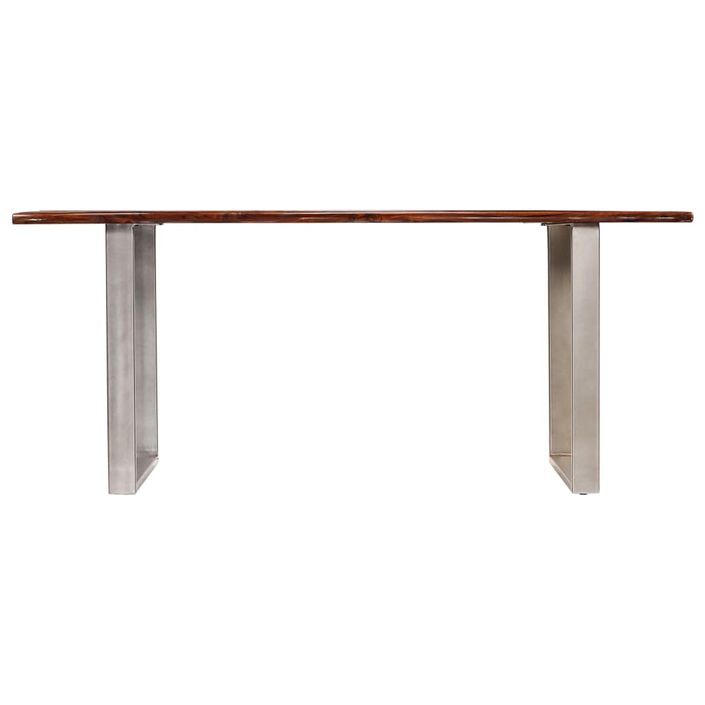 Table à manger bois de Sesham massif et acier inoxydable Baula 180 cm - Photo n°4