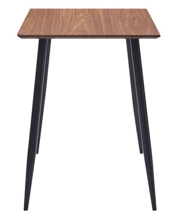 Table à manger bois foncé et pieds métal noir Azkar 120 cm - Photo n°3