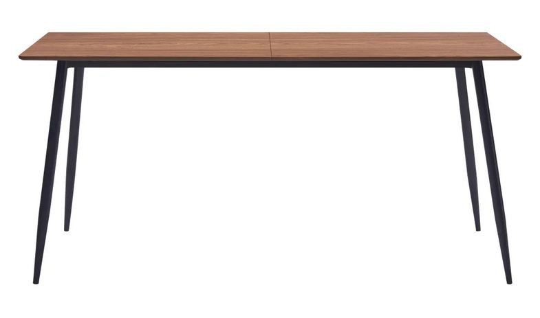 Table à manger bois foncé et pieds métal noir Azkar 140 cm - Photo n°2