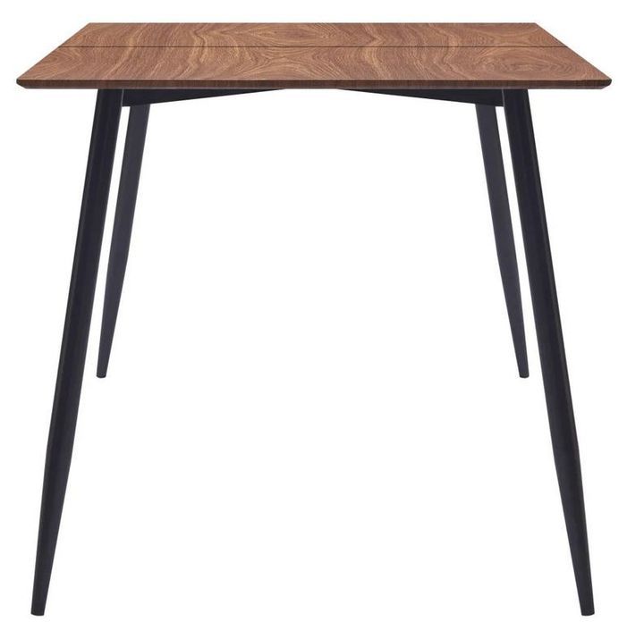 Table à manger bois foncé et pieds métal noir Azkar 140 cm - Photo n°3