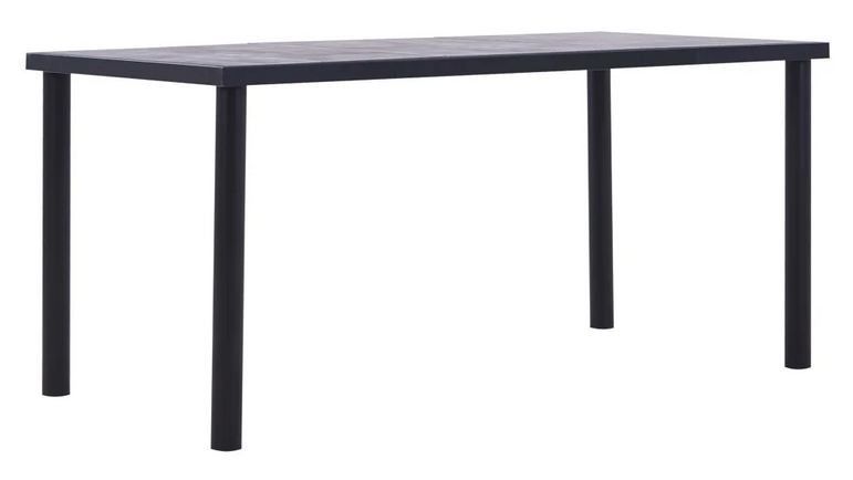 Table à manger bois gris béton et pieds métal noir Sirra 160 cm - Photo n°1