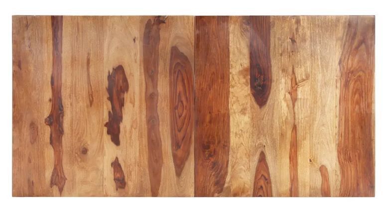 Table à manger bois massif clair et pieds métal noir Suna 140 cm - Photo n°4