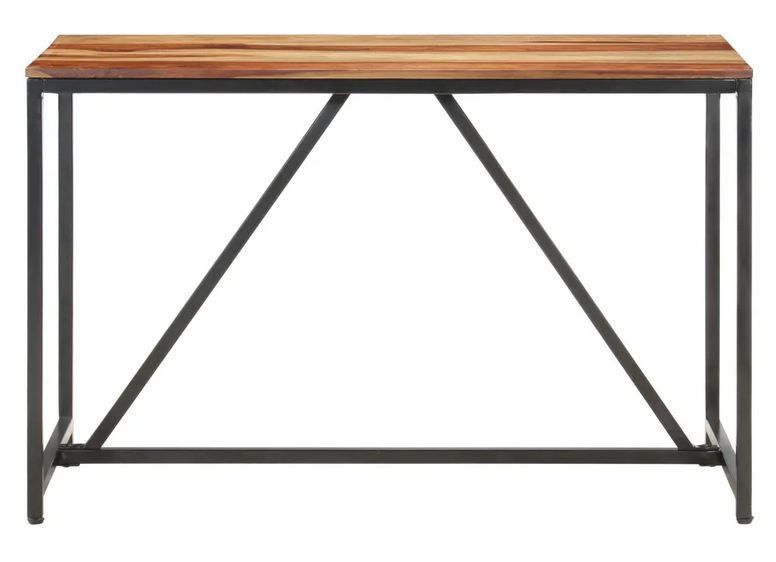 Table à manger bois massif clair et pieds métal noir Suna 120 cm - Photo n°2