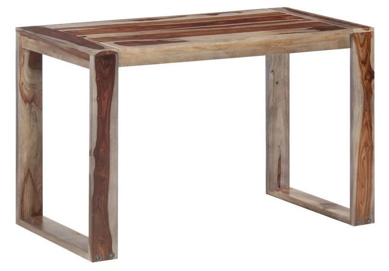 Table à manger bois massif foncé Tatel 120 cm - Photo n°1