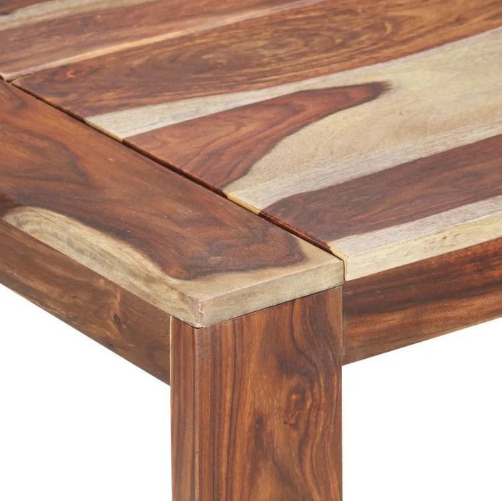 Table à manger bois massif foncé Tatel 120 cm - Photo n°5