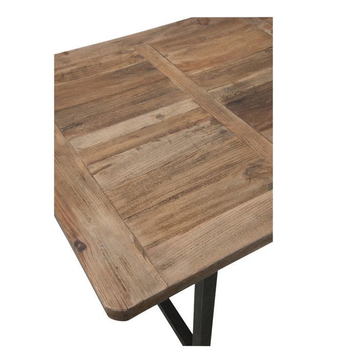 Table à manger bois massif foncé et métal noir Cintee 200 cm - Photo n°5