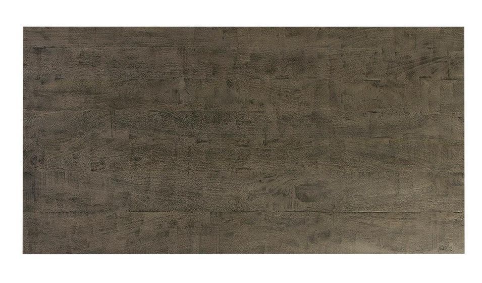 Table à manger bois massif gris et pieds métal noir 200 cm - Photo n°3